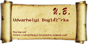 Udvarhelyi Boglárka névjegykártya